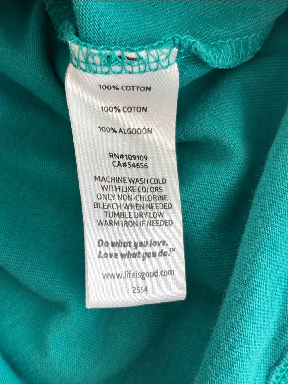 LIFE IS GOOD We Time Graphic Tee Women’s XL Teal Blue Cotton Knit V- Neck Top